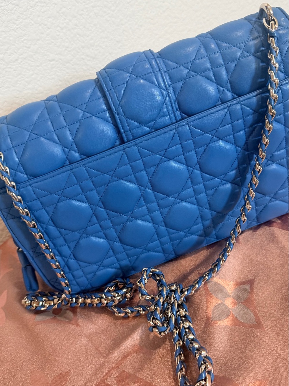 Dior Royal Blue Quilted Leather Shoulder Bag - Picture 5 of 7